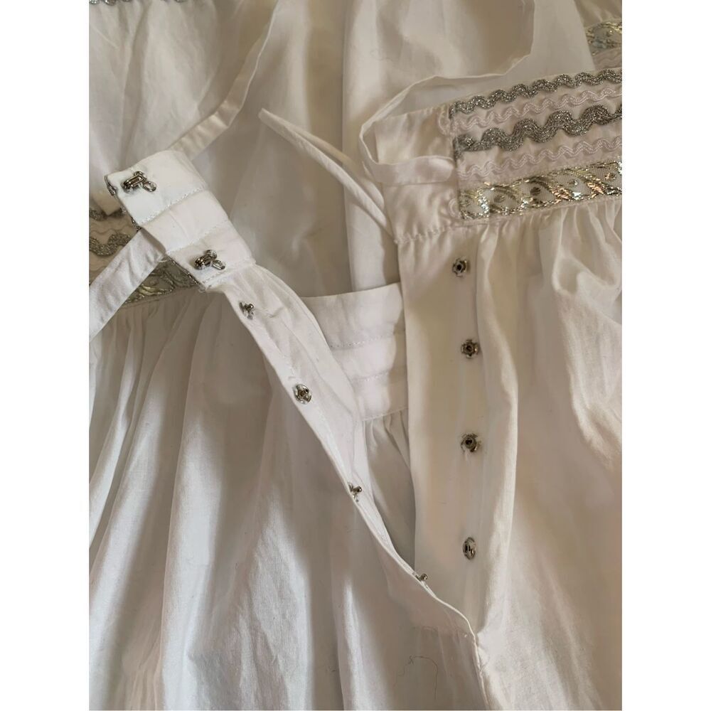 Ralph Lauren Black Label Cotton Tiered Midi Skirt White Size 8 - Picture 6 of 12
